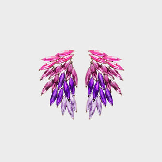 Alloy Acrylic Wing Earrings Lavender One Size