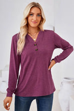 V-Neck Buttoned Long Sleeve Blouse Woman Blouses