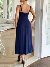 Contrast Wide Strap Midi Cami Dress Casual Dresses