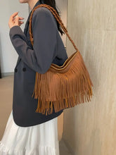 Fringe Solid Color Shoulder Bag Ochre One Size Shoulder Bags