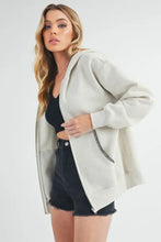 Aemi + Co Contrast Trim Zip Up Hoodie Jacket Woman Outerwear