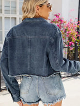 Button Up Long Sleeve Denim Jacket with Pockets Casual Dresses