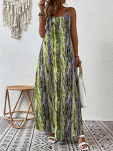 Full Size Printed Scoop Neck Maxi Cami Dress Lime Woman Maxi Dress