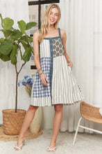 ADORA Patchwork Button Front Mini Dress