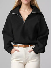 Half Zip Long Sleeve Sweatshirt Woman Sweatshirts