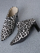 PU Leather Leopard Point Toe Pumps woman pumps