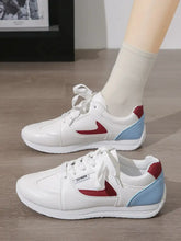 Round Toe Contrast Sneakers Red Woman Sneakers