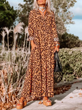 Leopard Buttoned Maxi Dress Leopard Woman Maxi Dress