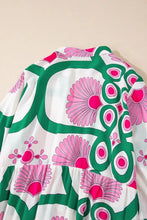 Printed Notched Long Sleeve Maxi Dress Woman Maxi Dress