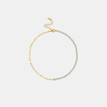 Zircon Titanium Steel Necklace Gold One Size