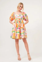 And The Why Square Neck Puff Sleeve Geo Printed Mini Dress Casual Dresses