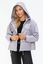 How Dare U Drawstring Hem PU Leather Zip Up Jacket Woman Outerwear