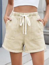 Drawstring Wash Denim Shorts