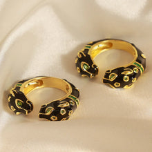 Inlaid Zircon Oil Drip Open Ring Rings