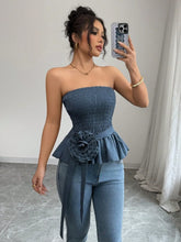 Flower Smocked Tube Top
