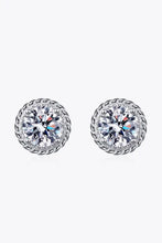1 Carat Moissanite Rhodium-Plated Round Stud Earrings Earrings