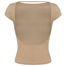 Round Neck Backless Short Sleeve Tee Woman T Shirts