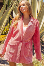 BiBi Ribbed Button Up Long Sleeve Blazer Woman Outerwear