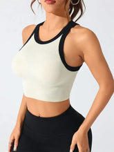 Contrast Trim Round Neck Active Tank Woman Activewear