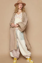 POL Flower Lace Trim Open Front Longline Cardigan Woman Outerwear