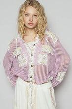 POL Vintage Washed Crochet Hoodie Jacket With Patchwork LAVENDER MULTI Cardigans