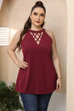Plus Size Halter Neck Cutout Sleeveless Dress Tanks & Camis