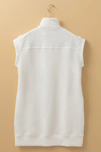 Textured Half Zip Collared Cap Sleeve Mini Dress