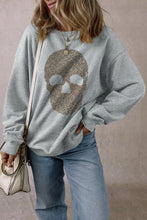 Skull Round Neck Long Sleeve Sweatshirt Woman Sweatshirts