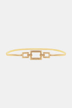 Square Shape Zinc Alloy Buckle Iron Belt Gold One Size