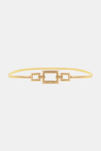 Square Shape Zinc Alloy Buckle Iron Belt Gold One Size Belts