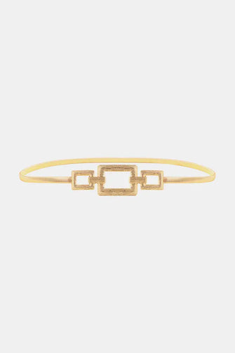 Square Shape Zinc Alloy Buckle Iron Belt Gold One Size Belts