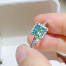 2 Carat 925 Sterling Silver Moissanite Square Shape Ring Rings