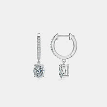 3 carat moissanite sterling silver earrings with oval diamond drops