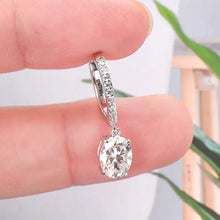 3 carat moissanite sterling silver dangle earring with oval gemstone