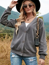 Shiny Button Down V-Neck Dropped Shoulder Jacket Woman Outerwear