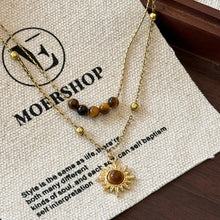 Tiger's Eye Copper Double Layered Necklace Brown One Size