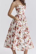 Floral Print Spaghetti Strap Midi Dress Casual Dresses