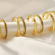 Gold-Plated Czech Diamond Double-Layered Ring Rings