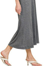 Zenana French Terry Twisted Strap Midi Dress