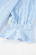 Jacquard Texture Flared Short Sleeve Notched Neck Mini Dress Casual Dresses