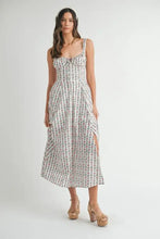 MABLE Floral Print Bustier Back Lace Up Midi Dress CREAM Casual Dresses