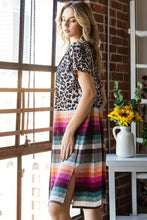 Heimish Full Size Animal Leopard and Stripe Open Cardigan Plus Size Woman Outerwear