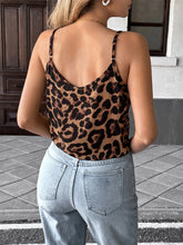 Leopard Print Tie Front Cami Top Tanks & Camis
