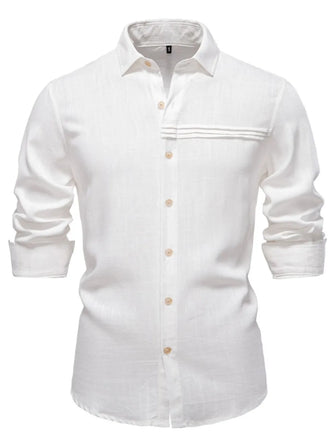 Men's Button Down Collared Neck Shirt White