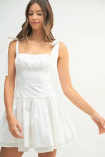 MABLE Shoulder Tie Corset Panel Mini Dress Casual Dresses