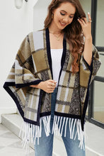 Cloak Sleeve Fringe Detail Poncho Woman Outerwear