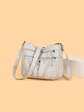 Adjustable Strap PU Leather Shoulder Bag Beige One Size Shoulder Bags