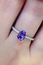 1 Carat Purple Moissanite 4-Prong Ring Rings
