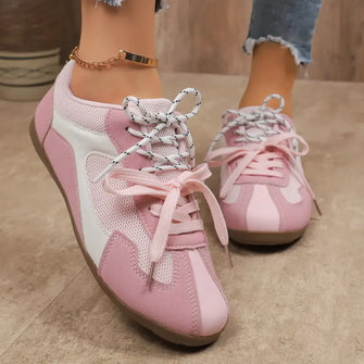 Round Toe Platform Sneakers Pink Woman Sneakers