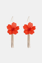 Flower Shape Acrylic Dangle Earrings Red One Size Earrings